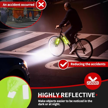 50 Pcs Super Reflection Reflective Stickers Made of 3M DG3, Yellow-Green Outdoor Waterproof Safety Reflective Tape for Car/Bike/Mailbox/Helmet/Truck - Safety Stickers Yellow-Green - color: Fluorescent Yellow-Green 50pcs