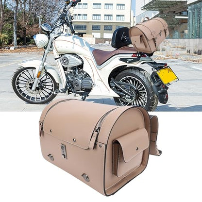 Motorcycle Luggage Bag with Quick Release Mount for Rear Racks, 29.5L Motorcycle Trunk Bag for Gear and Tools, Water defiance PU Leather Shell (Coffee) - size: Coffee