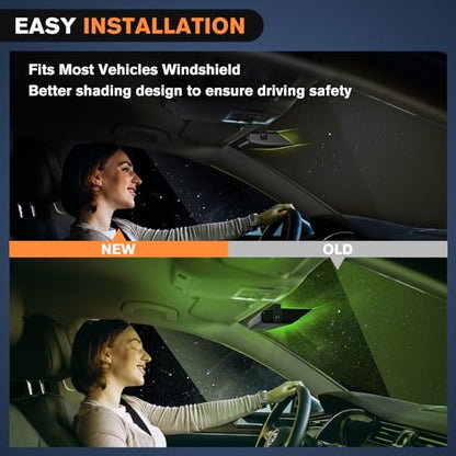 Nilight 32LED Amber Green Emergency Dash Strobe Lights with Controller Suction Cups Warning Hazard Interior Front/Rear Windshield Deck Split Light Bar for Truck Construction Vehicle - color: Amber and Green