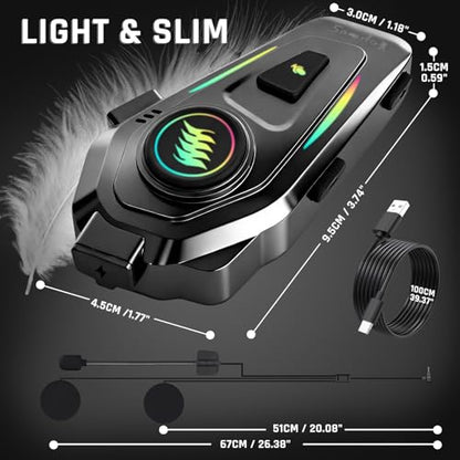 SAMDO K50 Motorcycle Helmet Bluetooth Headset V5.3, Outdoor Wireless Bluetooth Helmet Speakers with Automatic Answer Music Control IPX6 for Cycling/Skiing/Riding