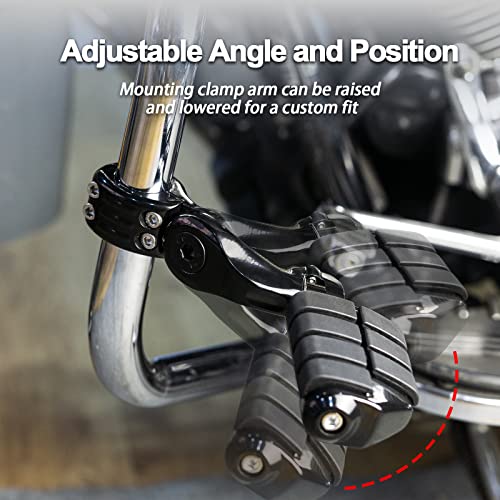 Highway Pegs Footpegs Short Angled Foot Rest Fit for Touring Street Glide Road Glide Road King Electra Glide with 1.25 inch Engine Guard 1 1/4 Highway Bar Black - color: Black Custom Style