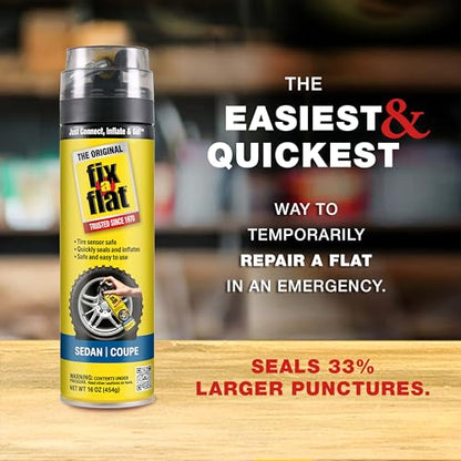 Fix-A-Flat S60430 Aerosol Emergency Flat Tire Repair and Inflator, for Large Tires, Eco-Friendly Formula, Universal Fit for All Cars and Small Trucks/SUVs, 20 oz. (Pack of 1) - size: 20oz