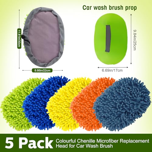 Layhit 5 Pcs Car Wash Mitt Set, Brush Not Included, Microfiber Mitt Cleaning Car Truck Washing Tools Kit RV Pickup Chenille Scratch Replacement (Multicolor) - color: Multicolor