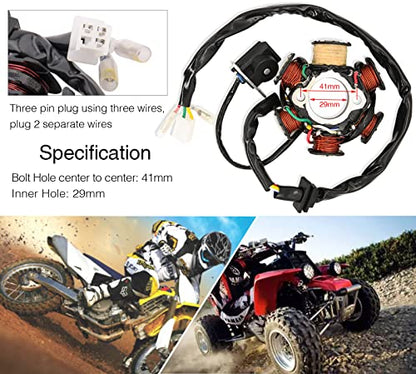 Complete GY6 Wiring Harness kit for Wiring Harness 50cc 70CC 90CC 110CC 125cc 4 Stroke ATV Dirt Bike Moped Quad Go Kart Scooter Electrics Stator Coil CDI Ignition Coil