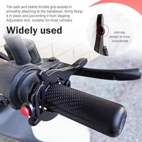 Motorcycle Cruise Control Assist, Anti-skid Cruise Control Handlebar Lock, Handlebar Clamp with Quick Release Throttle Button, Throttle Booster for Motorcycles E-bikes (Black)