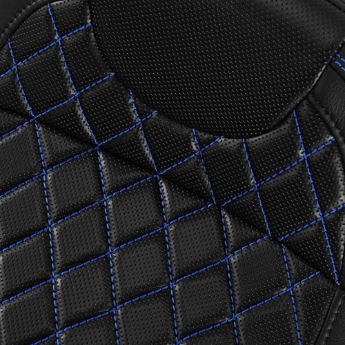 C.C. RIDER Low-Profile Rider&Passenger Seat Gel Seat Fit for Harley Touring 2023-2025 CVO Street Glide FLHXSE CVO Road Glide FLTRXSE 2024-2025 Street Glide FLHX Road Glide FLTRX FLTRXSTSE - size: 06# Gel Black+ Blue Stitchs