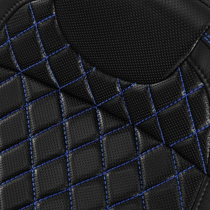 C.C. RIDER Low-Profile Rider&Passenger Seat Gel Seat Fit for Harley Touring 2023-2025 CVO Street Glide FLHXSE CVO Road Glide FLTRXSE 2024-2025 Street Glide FLHX Road Glide FLTRX FLTRXSTSE - size: 06# Gel Black+ Blue Stitchs