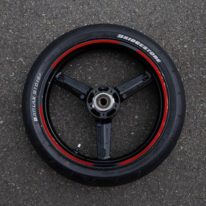 Keiti Reflective Wheel Stripes with Applicator Tool 7mm x 6M (Red) - color: Red