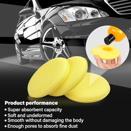 Car Wax Applicator Pad 24 PCS - Foam Applicator Pads 4 Inch Round Polishing Sponge for Tire Shine Waxing Detailing, Ultra Soft High Density Foam Pad for Car Polish, Scratch Repair & Wheel Dressing - size: 10CM-24PCS