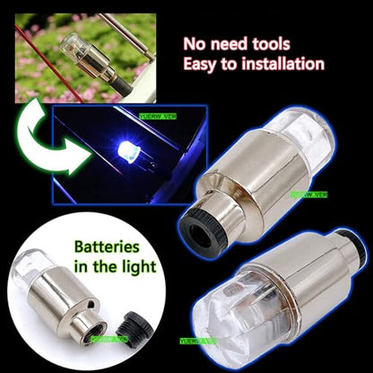 4 Pack LED Valve Stem Caps Lights for Car Tires Wheel Assemblies Light up Air Neon Bicycle Motorcycle Tyre Bike Truck Golf Cart for Kids Men Women(4 White) - color: 4 White