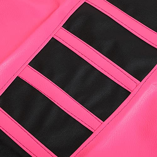 X AUTOHAUX Universal Motorcycle Pit Dirt Bike Faux Leather Soft Seat Cover Anti Slip Seat Cushion Pink Black 1Pcs - color: Pink