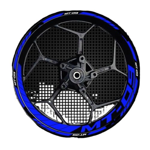 Wheel Stickers for Ya&maha for MT-09 for MT09 for MT 09 Motorcycle Reflective Wheel Sticker Rim Stripe Tape Decal Waterproof Accessories Decals(Color 6) - color: Color 6