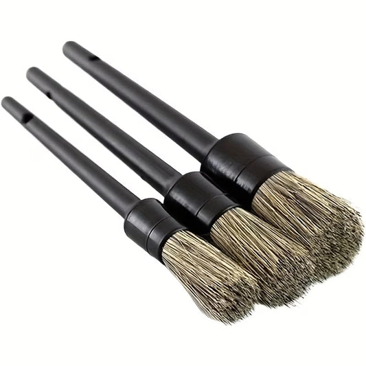 3PCS Car Detailing Brushes Set - Soft Bristle Cleaning Kit for Wheels, Tires, Vents & Exterior, Professional Auto Detailing Tools for Deep Cleaning
