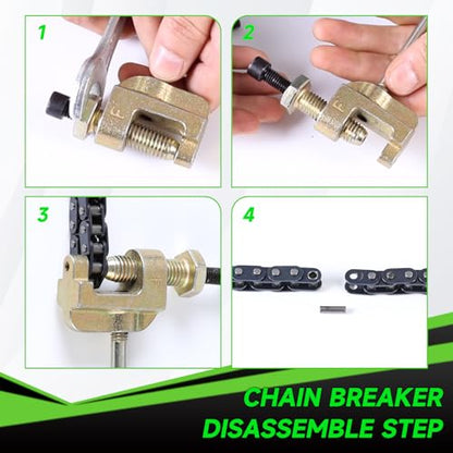35 Chain 140 Links Chain Breaker Kit for Mini Bike Coleman CT100U CC100X Baja DB30 Blitz Racer Motovox MBX10 MBX11 Monster Mega Moto 80 105cc Predator 212cc 100cc 97cc Go Kart Minibike Parts