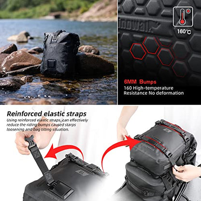 Waterproof Motorcycle Tail Bag 8L Motorbike Rear Rack Storage Bag Saddle Pannier for Touring Adventure Commuting Black - size: 8L