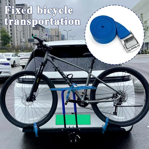 10 Pack Lashing Straps with Buckles Adjustable, 1" x 78" Cam Buckle Tie Down Straps for Securing Luggage, Cargo, Bicycles, Motorcycles(Light Blue) - size: Light Blue 1" x 78"