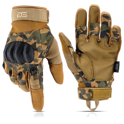 Glove Station Gloves for Men – Touchscreen Utility Gear with Hard Knuckle Protection Used in Motorcycle, Airsoft, & Outdoor Work Camouflage - Hard Knuckle X-Large - color: Camouflage - Hard Knuckle, size: X-Large