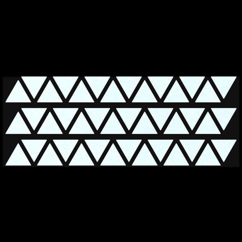 LiteMark Reflective Triangle Sticker for Bike, Helmet, White, 1 Inch - Pack of 42 Pcs - color: White