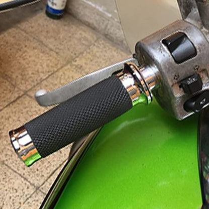 Motorcycle 1" Hand Grips Handlebar Grips Cable Throttle Fit for Harley Touring Street Glide Road King Road Glide Electra Glide Dyna Softail - color: #5 Chrome