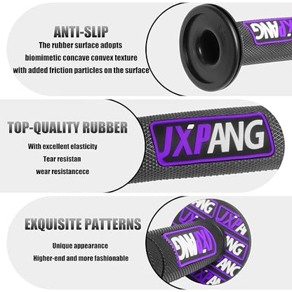 7/8" Motorctcle Handlebar Grips, Non Slip Dirt Bike Hand Handlebar Glue Left & 22mm Right & 24mm Universal for Motercross Most Pit Bike ATV UTVKLX KX EXC XC SX CRF CR YZ WR - color: Style-A-Purple