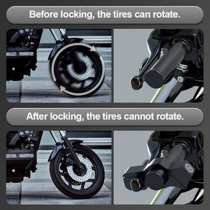 JAGASOL Helmet & Motorcycle Lock Combo - Brake Lock Anti-Theft for Mopeds, Motorbikes, ATVs, Dirt Bikes & Street Bikes - color: Black