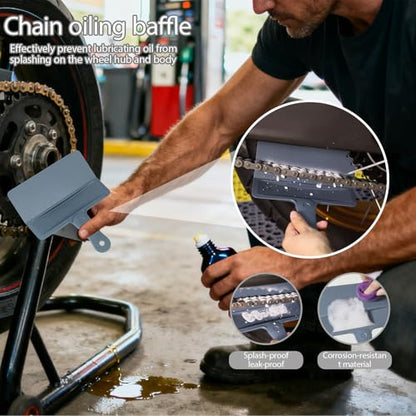 Chain Oiler Tool, Foldable Oil Baffle, Motorcycle Chain Lube Applicator, No Clutter Design Folding Splash Guard, Easy to Use Cycling Accessories for Kids Adults Cycing Beginners and Lovers
