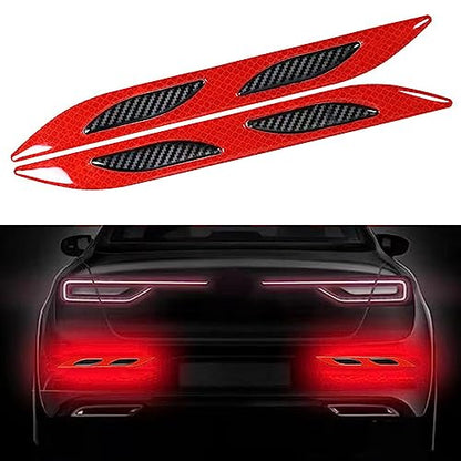 2 PCS Car Strong Reflective Stripe Stickers,Reflective Safety Warning Stripe Stickers for Car,Truck,Motorcycle(Red) - color: Red