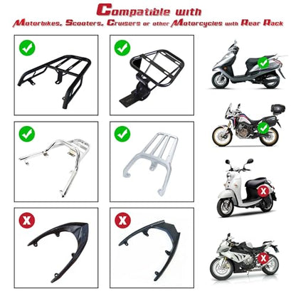 Motorcycle Trunk Black Motorcycle Top Case Motorcycle Tail Box Scooter Trunk Tour Motorcycle Storage Box Carrier with Lock for Helmet Luggage, 35L Capacity, TPU-0089 - size: 35L