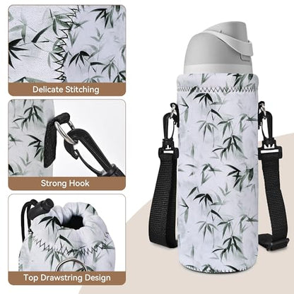 RICHEN Neoprene Water Bottle Carrier Bag with Adjustable Shoulder Strap,Insulated Water Bottle Cover for Stainless Steel/Glass/Plastic Bottles - color: BC-56, size: 750ml
