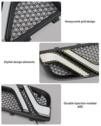 KEMIMOTO Motorcycle LED Turn Signal Running Light for Fairing Lower Grills, Compatible with Touring Electra Glide Ultra Limited Road Glide 2014-2020 2021 2022 2023 (Black) - color: Black