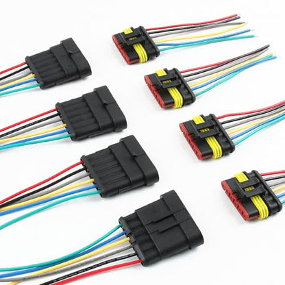 6 Pin Waterproof Electrical Wire Connectors 5 Pack Weather Pack Connectors Kit 20AWG Male and Female Automotive Wire Connectors for Car Truck Motorcycle Boat Auto Wiring - size: 6pin-5Pack