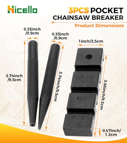 3PCS Pocket Chainsaw Breaker, Chain Saw Repairing Mending Tool Set, Rivets and Link Removal Tool for Punch and Joiner Professional Chain Breaker Joiner Mending Kit