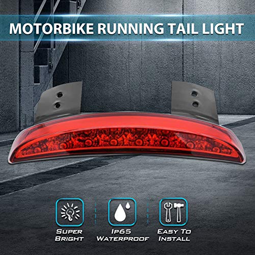 1PC Motorcycle Tail Light Chopped Rear Fender Edge LED Brake Light License Plate Light Stop Running Light for XL 883N 1200N XL1200V XL1200X (Red Shell) - size: NO.1-Red Shell
