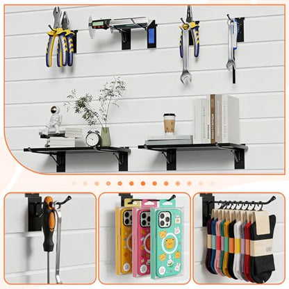50 Pack 4 Inch Slatwall Hooks, Heavy Duty Slat Wall Hanger, Slat Wall Hanging Hook, Slatwall Accessories Display Hooks for Garage, Sheds, Retail Store, Kitchen, Craft Room (50, 4 Inch) - size: 4 Inch
