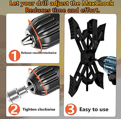 Camper X-Shaped Wheel Chock Stabilizer, 2 Sets RV Stabilizer Wheel Chock Scissor, X Chocks Wheel Stabilizer for Travel Trailer Allow Drill Adjust with Hex Socket, Tool Kit and Password Locks-Black - color: black