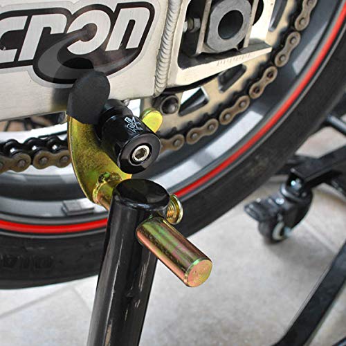 Venom Sport Bike Motorcycle Rear Wheel Swingarm Spool Lift Stand + Low Profile 10mm Black Swingarm Spools (Compatible with Most Kawasaki Bikes)