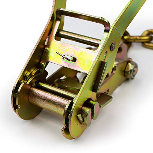 VULCAN Ratchet Buckle - 2 Inch Wide Handle with Chain Tail - 4 Pack - 3,300 Pound Safe Working Load - size: Chain Tail Classic (4- Pack)
