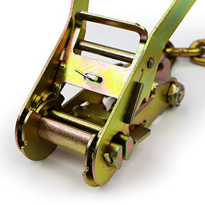 VULCAN Ratchet Buckle - 2 Inch Wide Handle with Chain Tail - 4 Pack - 3,300 Pound Safe Working Load - size: Chain Tail Classic (4- Pack)