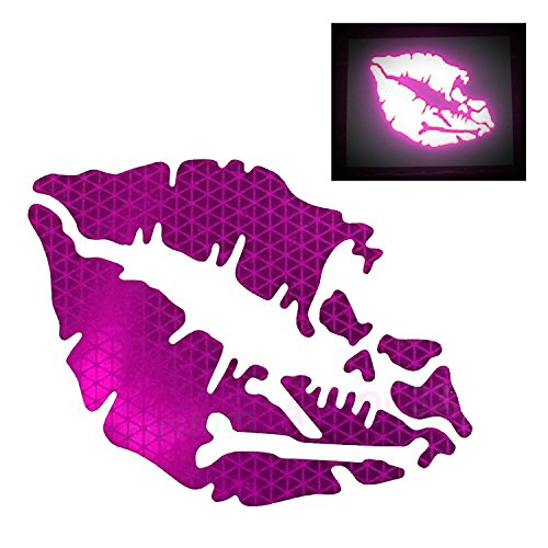 customTAYLOR33 High Intensity Reflective Vinyl Death Kiss Skull Crossbones Lips Decal Bumper Sticker - Cars, Motorcycles, Helmets, Wind Screens, laptops, cellphones, (SE Purple, 6 inch Wide) - color: Special Edition Purple, size: 6 inches wide (includes 1