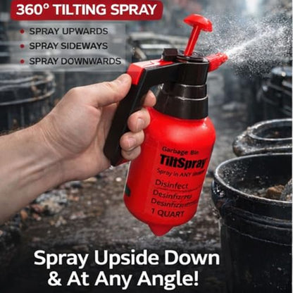 TiltSpray 32oz Spray Bottle – Sprays Upside Down & Any Angle, Heavy Duty Cleaning Sprayer for Hard-to-Reach Areas, Kitchen, Bathroom, Plants & Car Detailing – Leak Resistant, Adjustable Nozzle