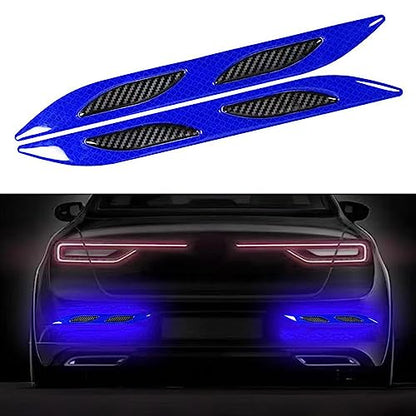 2 PCS Car Strong Reflective Stripe Stickers,Car Trunk Reflective Stickers,Night Visibility Reflective Decal,Reflective Safety Warning Stripe Stickers for Car,Truck,Motorcycle(Blue) - color: Blue