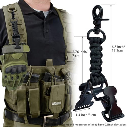 KUNN Double End Tactical Glove Clips Work Glove Holders Hardhat Holder for Heavy Duty Belt,Outdoor Backpack - color: Black-2pcs
