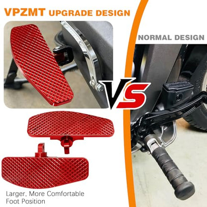 Red Rear Diamond Passenger Foot Pegs Mini Foorests for Harley Touring Road Glide Road King Electra Glide Street Glide Softail Slims, Fat Boy, Street Bob, Low Rider ST, Breakout & Dyna - color: Passenger Floor Board-Red