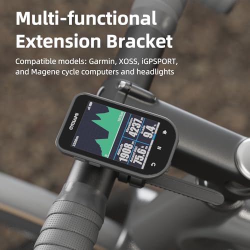 Out-Front Bike Mount Compatible with Garmin Edge, iGPSPORT, XOSS, CooSpo Magene, CYCPLUS GPS Cycling Computer&Lights Adjusted Between 28~40mm Suitable for Round Tube&Flat Handlebars(S12) - style: S12