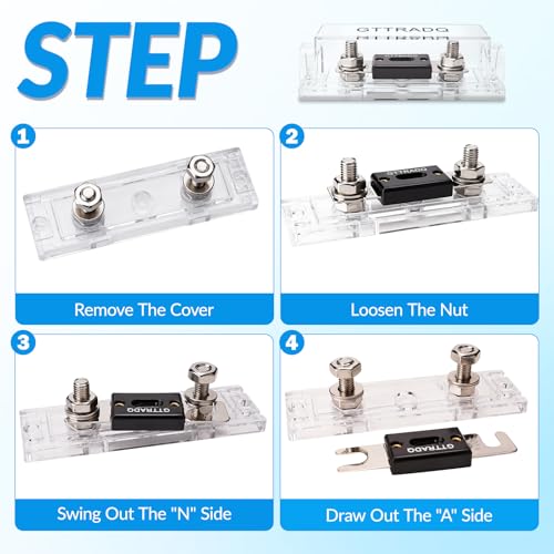 3-Pack Waterproof 300A ANL Fuse Holder 32VDC, with 300A ANL Fuses, Heavy-Duty for Car Audio, Truck, RV, Marine, Solar System - color: 300Amp