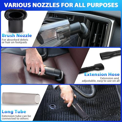THINKWORK Car Cleaning Kit, Car Vacuum Kit, Gray Car Interior Detailing Kit with 8000PA High Power Vacuum, Including 7Pcs Detailing Brush Set and Bag - color: Gray(20pcs)