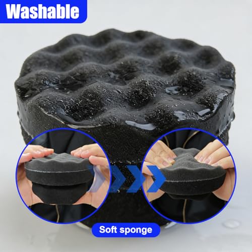 Tire Shine Applicator Pad, Reusable Hex Grip Tire Dressing Applicator, Wave Contoured Tire Polishing Sponge Pads, Car Detailing Cleaning Accessories for Most Vehicles (6PCS) - size: 6PCS