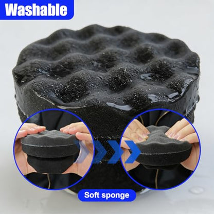 Tire Shine Applicator Pad, Reusable Hex Grip Tire Dressing Applicator, Wave Contoured Tire Polishing Sponge Pads, Car Detailing Cleaning Accessories for Most Vehicles (6PCS) - size: 6PCS