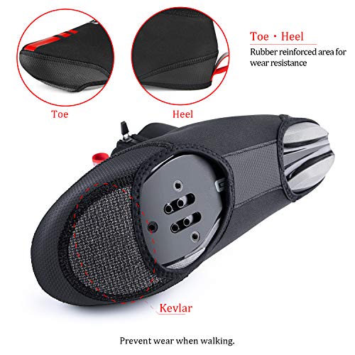 CXWXC Cycling Shoe Covers Neoprene Waterproof,Winter Thermal Warm Full Bicycle Overshoes for Men Women,Road Mountain Bike Booties - size: Medium, style: Road Shoe Covers