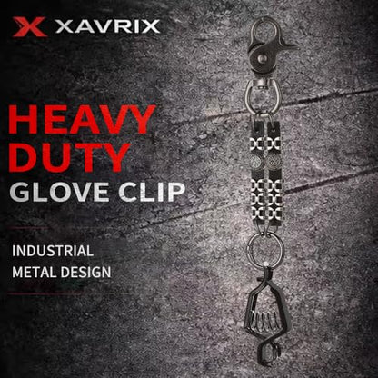 Heavy Duty Glove & Hat Clip with Carabiner, All-Metal Spring Clamp Work Glove Holder for Tool Belt, Harness, Backpack - style: Heavy Duty